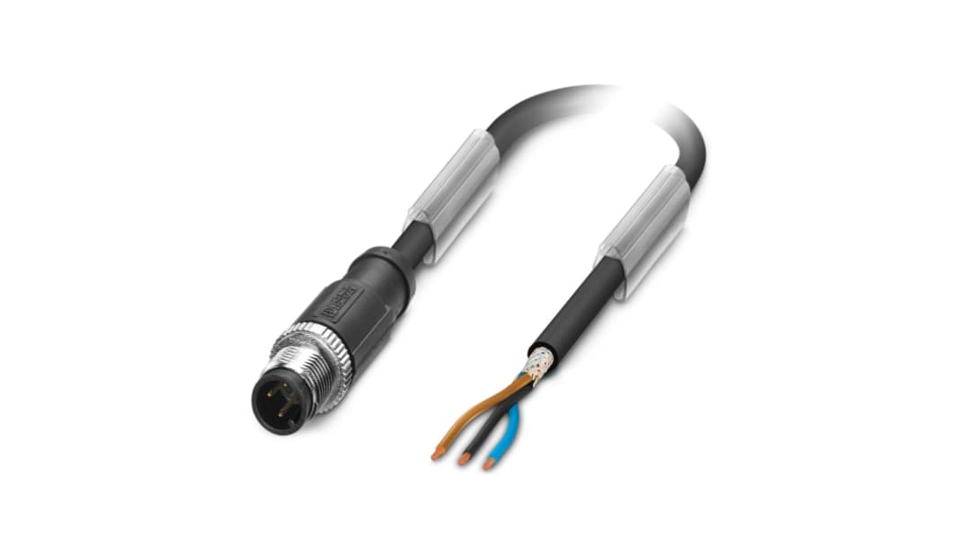 Phoenix Contact SAC-3P-M12MS/ 5.0-PUR SH konfektioniertes Sensorkabel, Stecker gerade / offenes Ende, Länge 5m