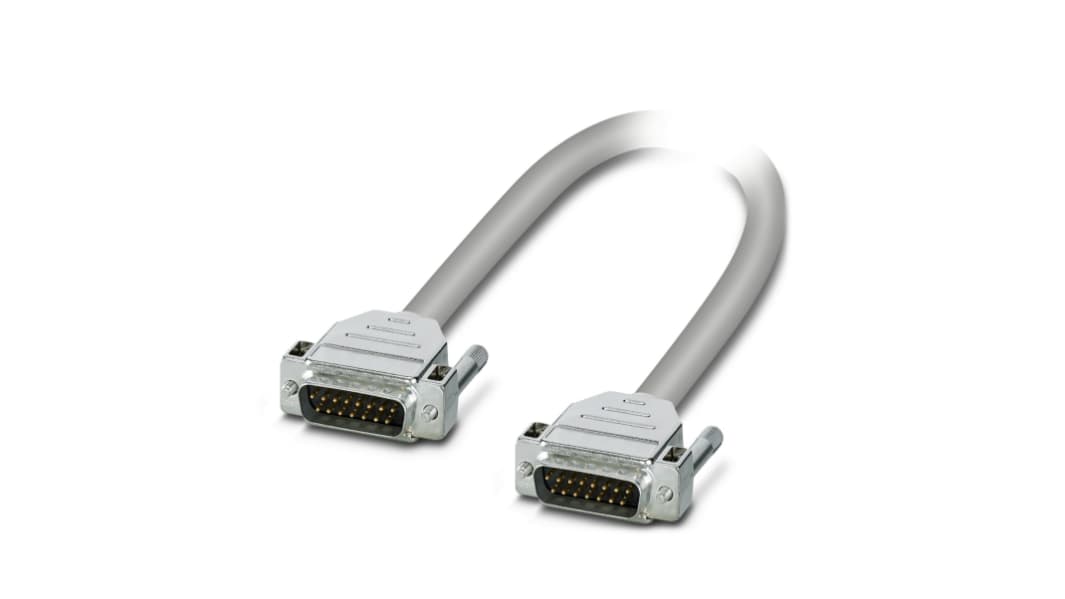 Phoenix Contact Male 15 Pin D-sub to Male 15 Pin D-sub Serial Cable, 3m, CABLE-D15SUB/S/S/300/KONFEK/S Series