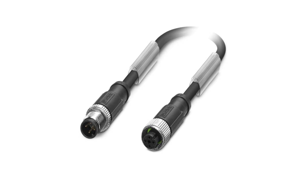 Phoenix Contact SAC-4P-M12MS/ 3.0-PUR/M12FS SH konfektioniertes Sensorkabel, Buchse gerade / M12 Stecker gerade, Länge