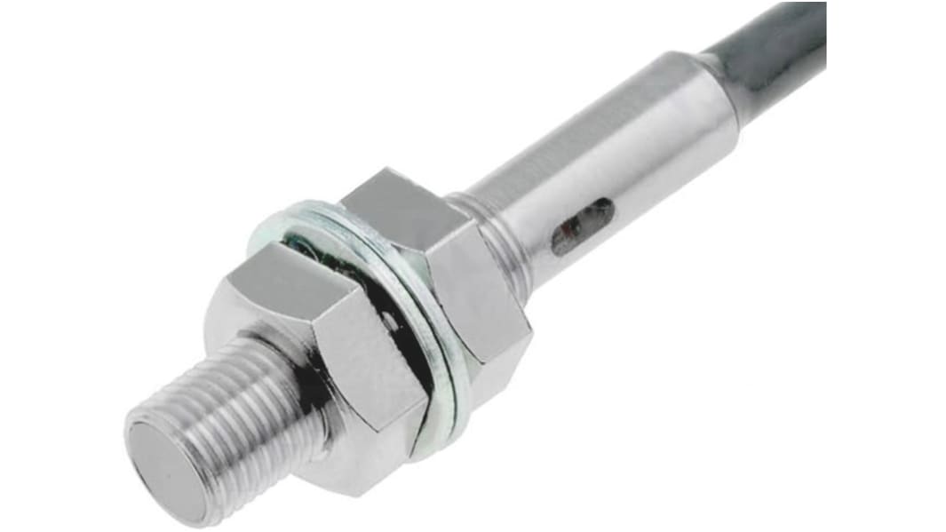 Omron Inductive Threaded Barrel Proximity Sensor, M12, 8 mm Detection, 2-Wire NO, 12 → 24 V dc