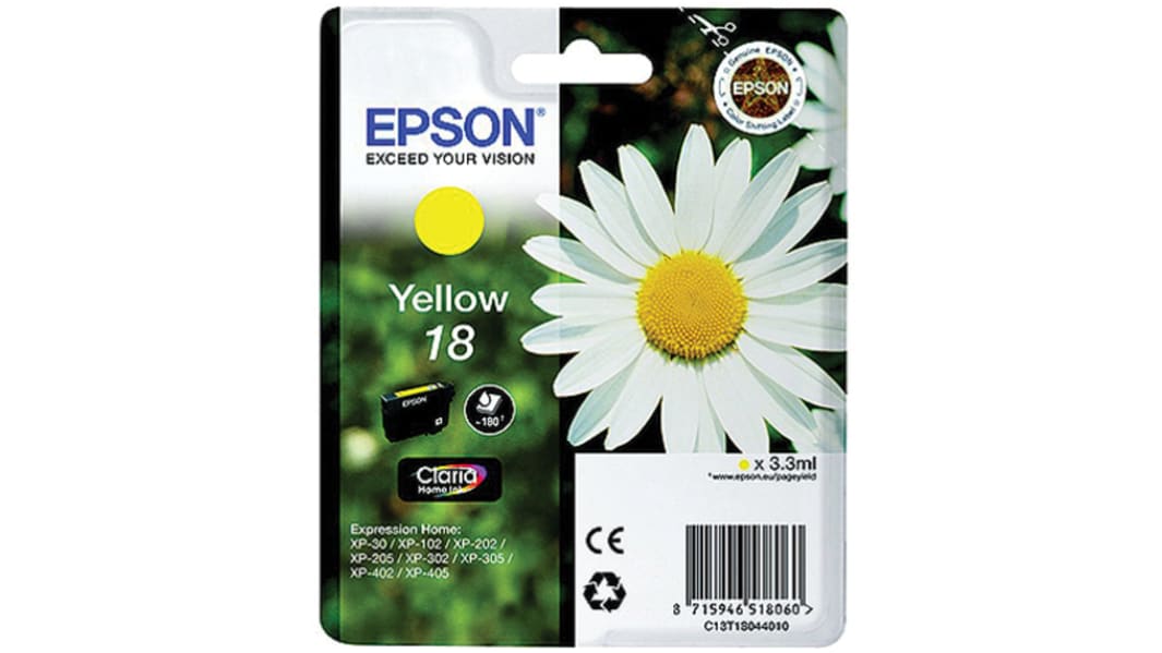 Epson 18 Druckerpatrone für Epson Patrone Gelb 1 Stk./Pack Seitenertrag 180