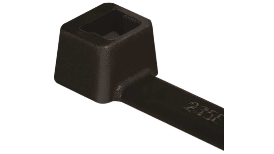HellermannTyton Cable Tie, Inside Serrated, 270mm x 4.6 mm, Black Polyamide 6.6 (PA66), Pk-100