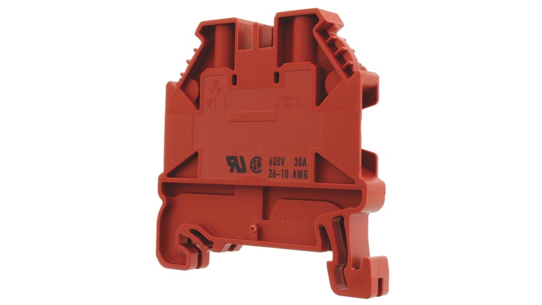 Wieland 58.504.0055.5 WT 4 Series Red, Single-Level, Screw Termination, ATEX