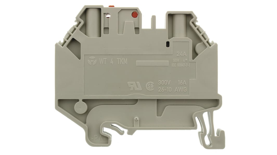 Wieland 58.504.2055.0 WT 4 TKM Series Grey, Single-Level, Screw Termination, ATEX