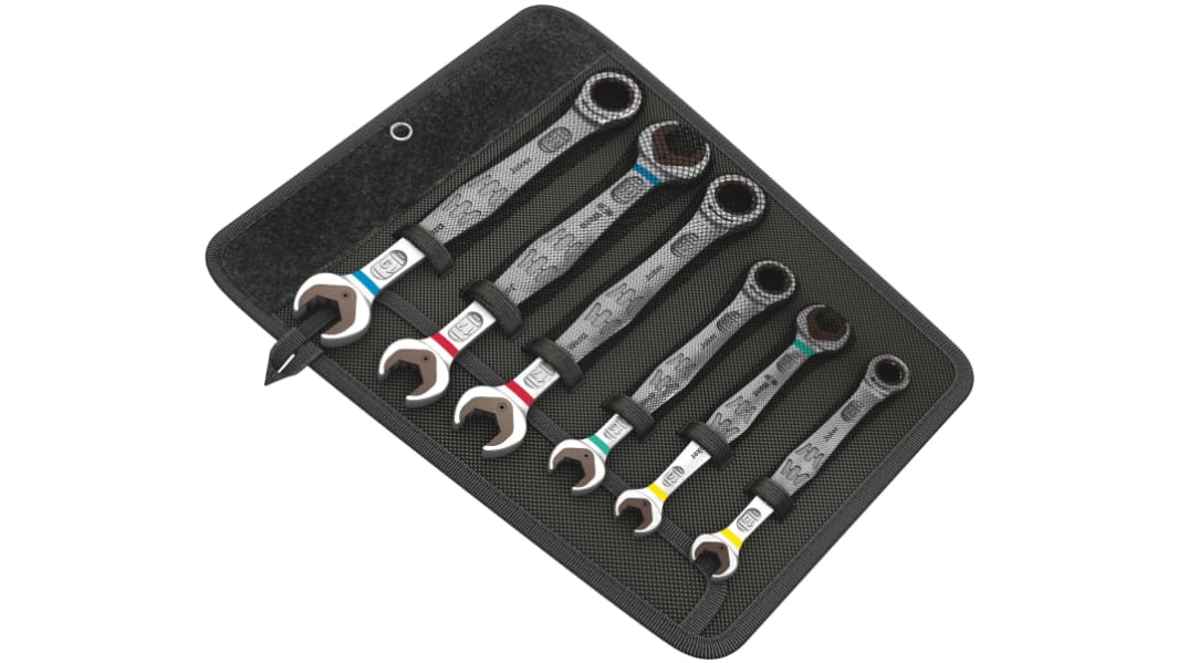 Wera Joker 6002 Series 6-Piece Spanner Set, 10 → 19 mm, Chrome Molybdenum Steel