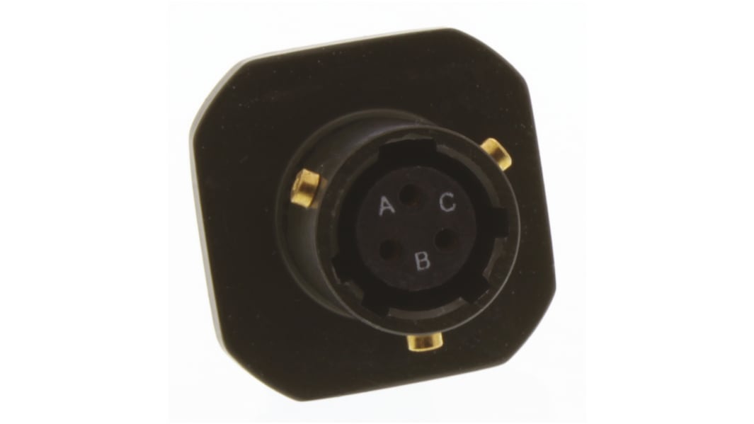 Amphenol Limited, 62GB 3 Way Cable Mount MIL Spec Circular Connector Receptacle, Socket Contacts,Shell Size 8, Bayonet