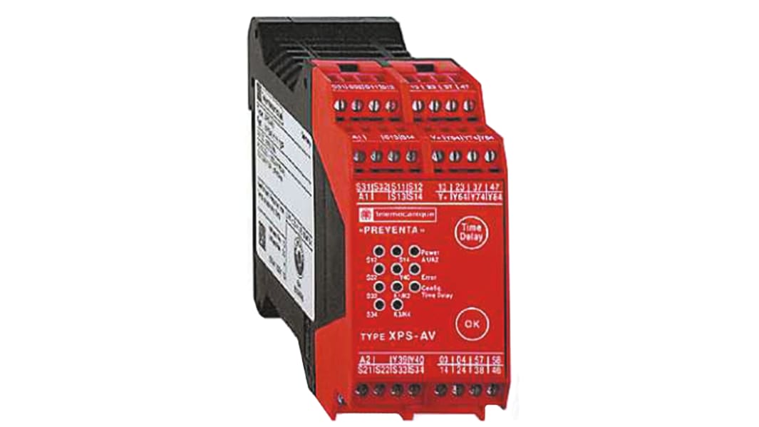 Schneider Electric Preventa XPS AV Emergency Stop Safety Relay, 24V dc, Dual-Channel, 6 Safety Contacts