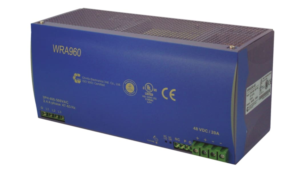 Chinfa WRA 960 DIN-Schienen Netzteil Getaktet 24V dc / 40A 960W 400V ac