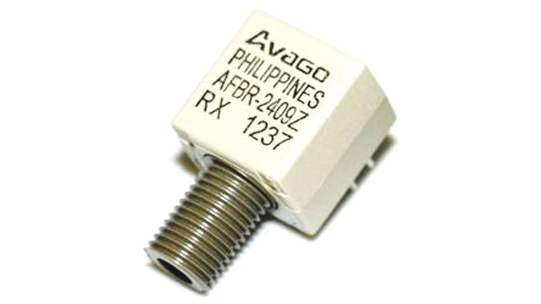 Receptor de fibra óptica Broadcom, λ 865nm, velocidad datos 50MBd, conector SMA, mont. en panel, 8 pines