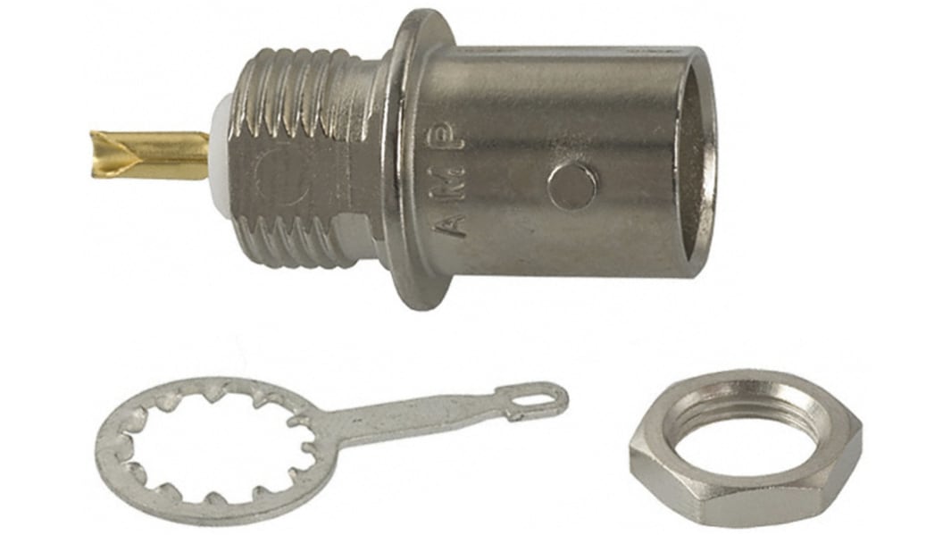 TE Connectivity BNC Series, Jack Panel Mount BNC Connector, 50Ω, Solder Termination, Straight Body