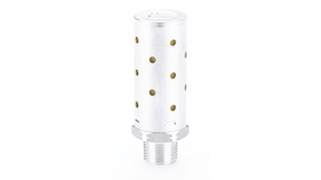 Norgren MB Aluminium, Brass 20bar Pneumatic Silencer, Threaded, R 1 Male