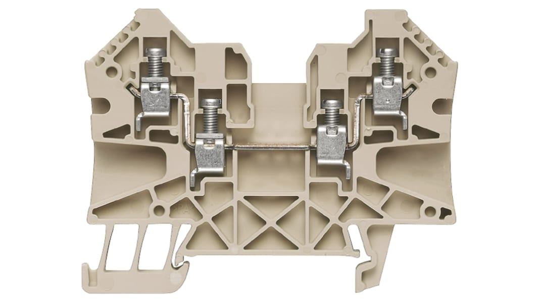 Weidmuller 1905060000 WDU Series Dark Beige, 0.5 → 6mm², Double-Level, Screw Termination, ATEX, IECE