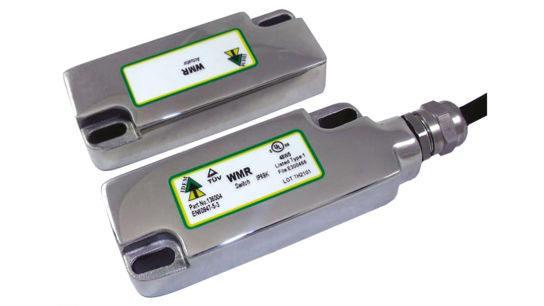 IDEM HYGIEMAG WMR 5m Kabel Berührungsloser Sicherheitsschalter aus Edelstahl 316 250V ac, Öffner / Schließer, Magnet