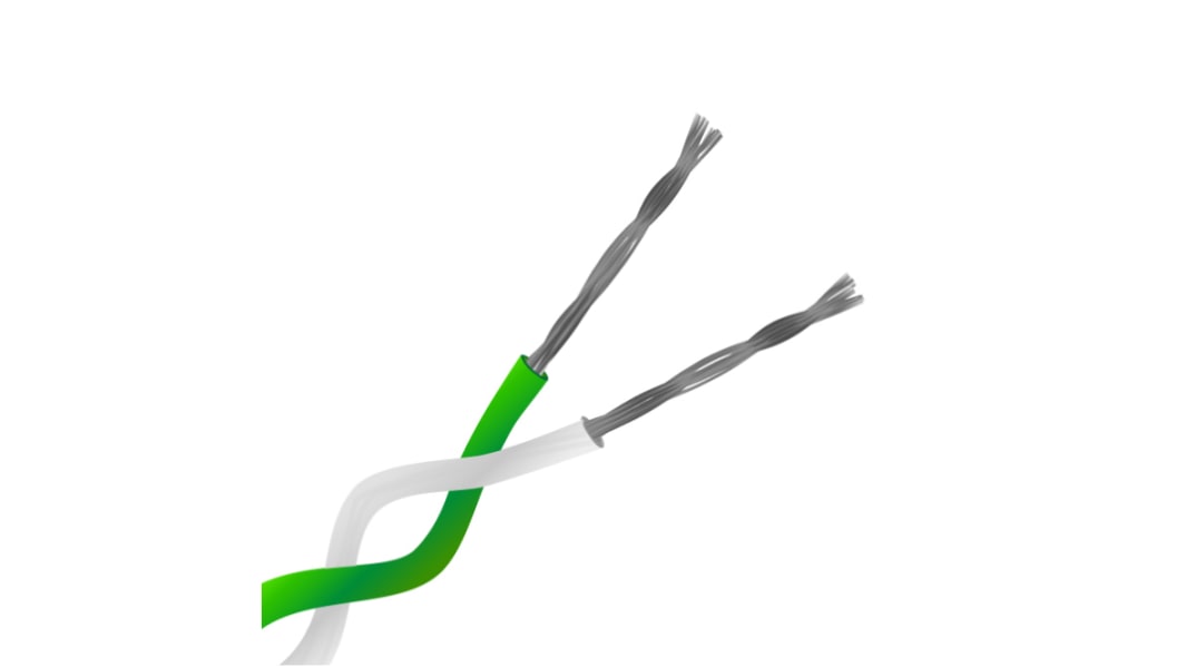 RS PRO Type K Thermocouple Cable/Wire, 10m, Unscreened, PFA Insulation, +260°C Max, 1/0.2mm