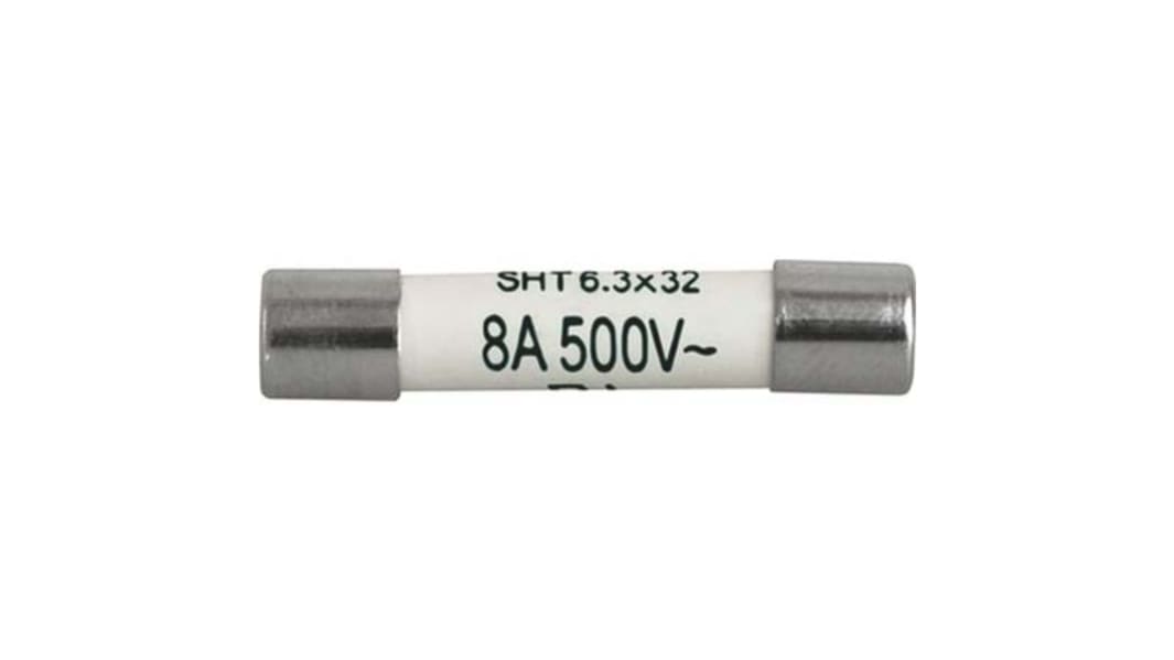 Fusible de cartucho cerámico Schurter, serie SHT 6.3x32, 500V ac, 4A, 6.3 x 32mm, acción retardada