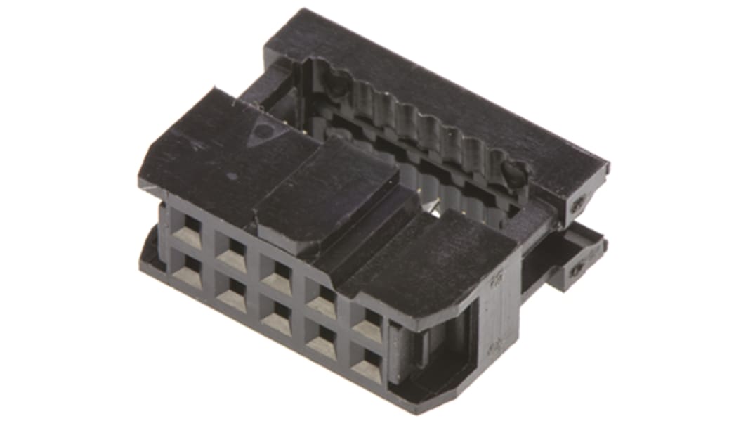Conector IDC hembra Amphenol Communications Solutions serie T812 de 10 vías, paso 2.54mm, 2 filas, Montaje de Cable