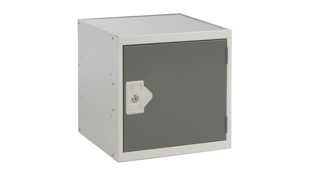 RS PRO 1 Door Steel Grey Storage Locker, 380 mm x 380 mm x 380mm