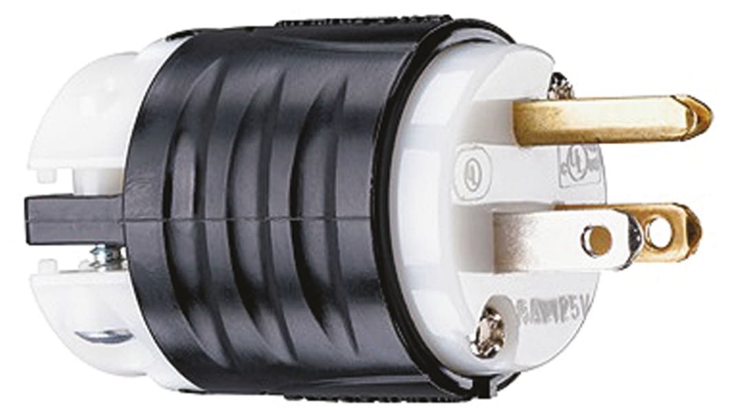 Fiche électrique Mâle PASS & SEYMOUR, 125 V, 15A, Montage sur câble, 2P+E