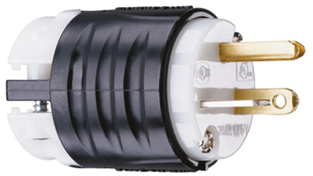 Fiche électrique Mâle PASS & SEYMOUR, 125 V, 20A, Montage sur câble, 2P