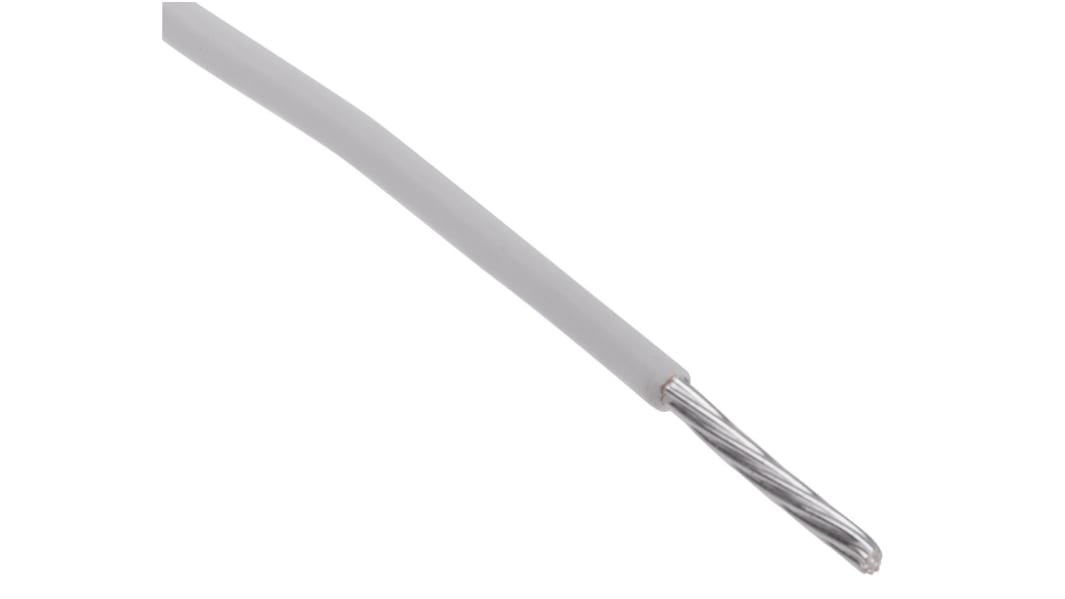 RS PRO White 0.34mm² Hook Up Wire, 22 AWG, 19/0.15 mm, 100m, PTFE Insulation