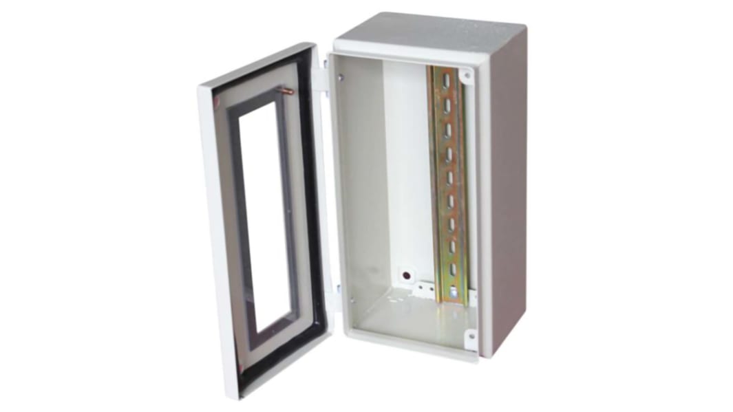 RS PRO Grey Steel Junction Box, IP65, 150 x 300 x 80mm