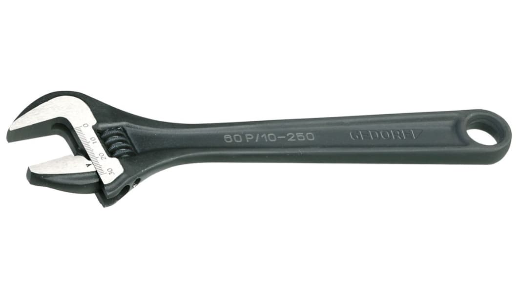Gedore Adjustable Spanner, 155 mm Overall, 20mm Jaw Capacity, Metal Handle