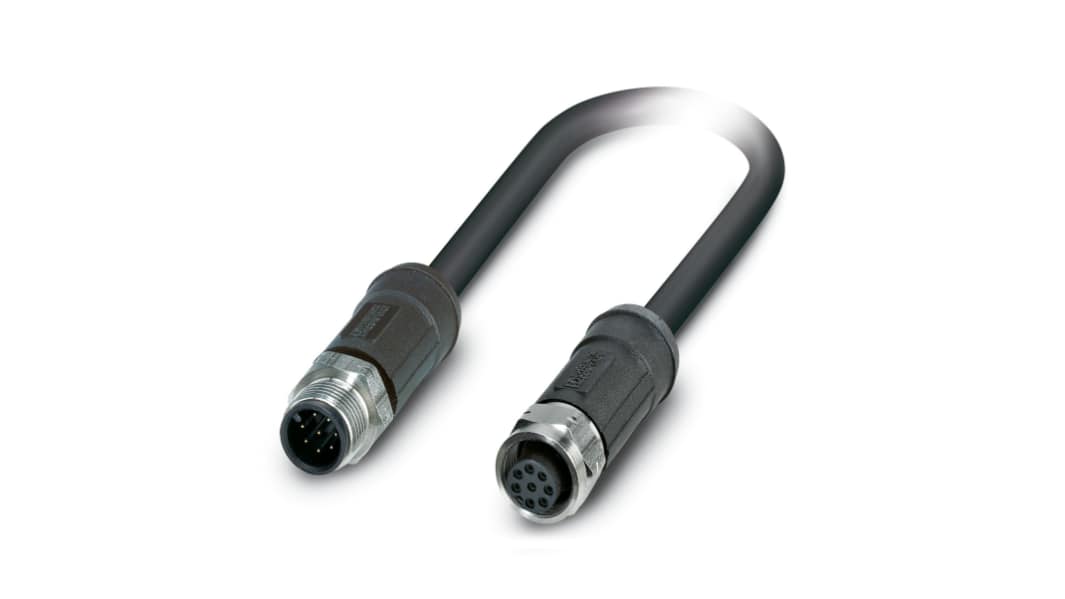 Câble d'actionneur Phoenix Contact 8 conducteurs , M12 Mâle vers M12 Femelle, 2m