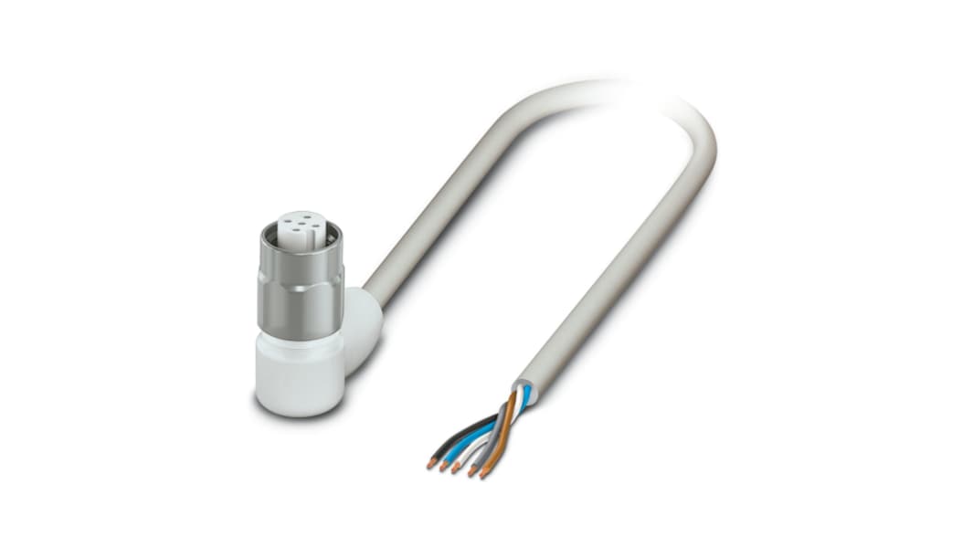 Cable de conexión Phoenix Contact, con. A M12 Hembra, 5 polos, cod.: A, long. 3m, 60 V, 4 A, IP65, IP67, IP68, IP69K