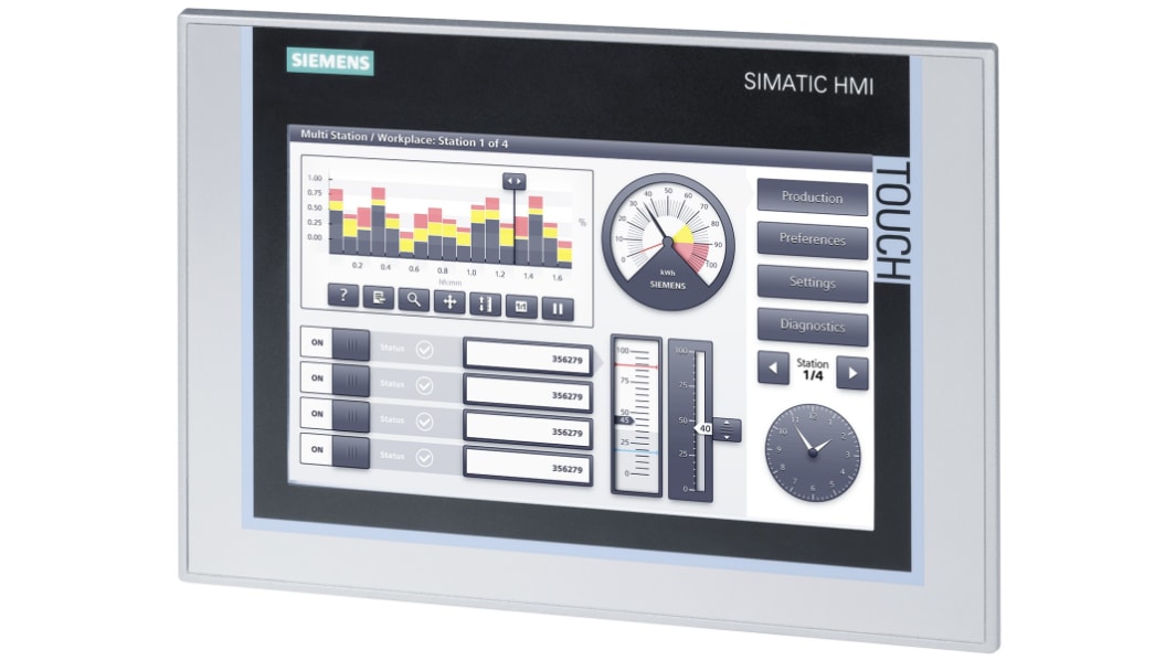 Siemens SIMATIC Series TP900 Comfort HMI Panel - 9 in, TFT Display, 800 x 480