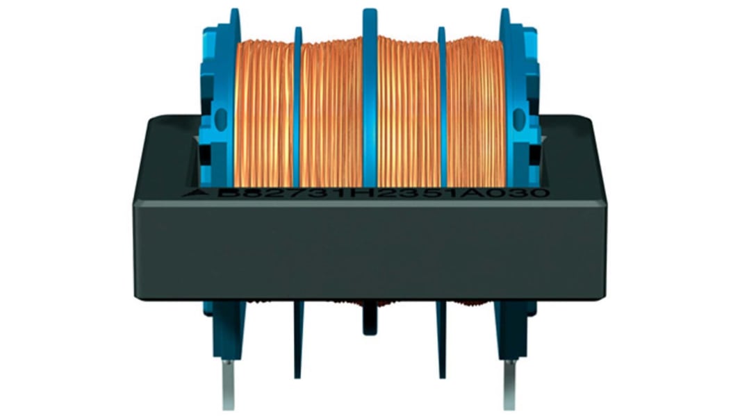 EPCOS 100 mH -30 → +50% Ferrite Power Line Choke, Max SRF:10kHz, 350mA Idc, 4.5Ω Rdc 250 V ac, B82731H