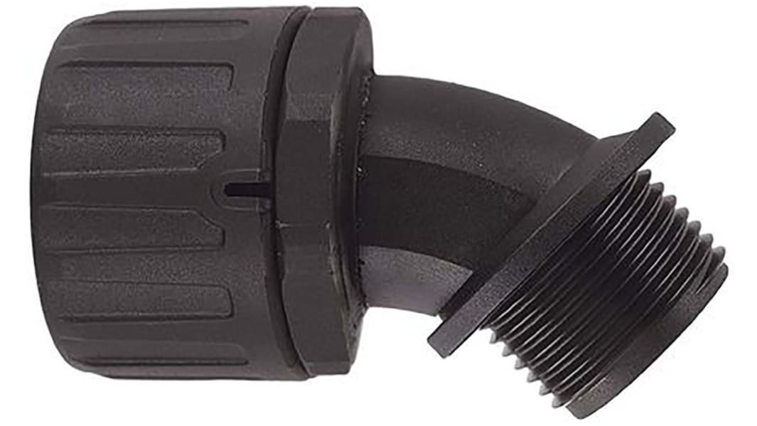Raccordo per cavi Flexicon FPA21-M20-45B FPA, Gomito a 45° in Nylon 66 Nero, Nero, filetto M20, 21mm, protezione IP66