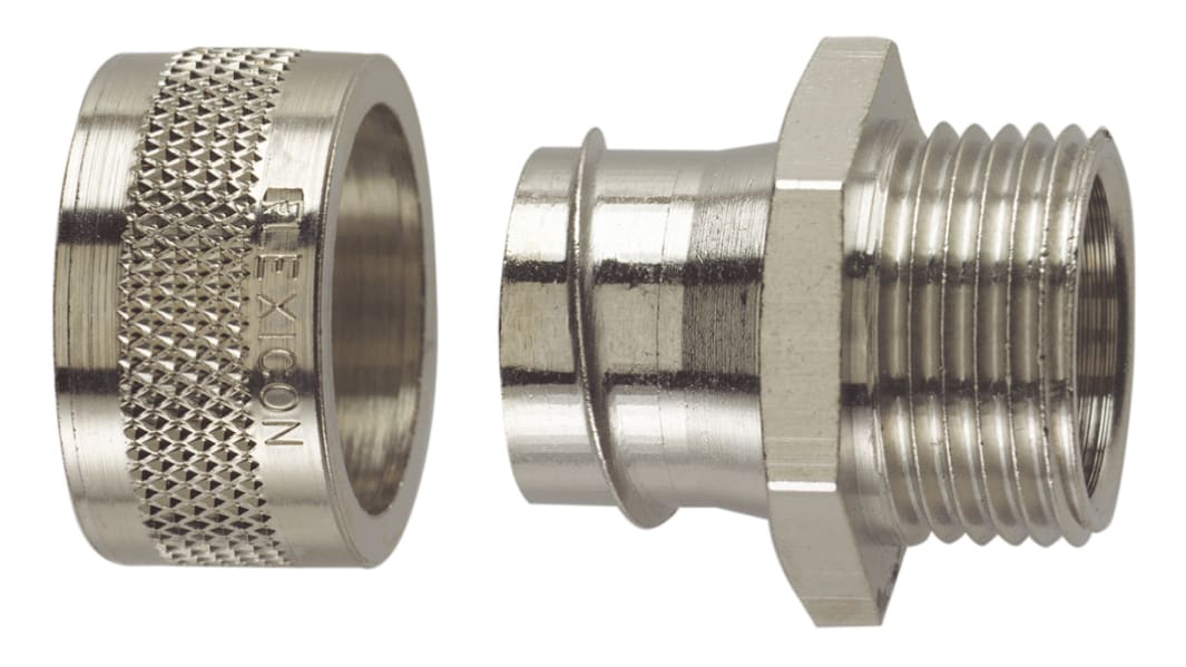 Raccordo per cavi Flexicon FSU40-M40-M FSU in Ottone zincato Nickelato, filetto M40, 40mm, protezione IP54