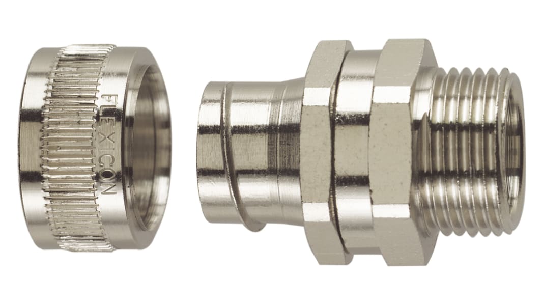 Racor para conducto Flexicon, Recto, giratorio de Acero Inoxidable, tamaño nom. 25mm, rosca M25, IP40