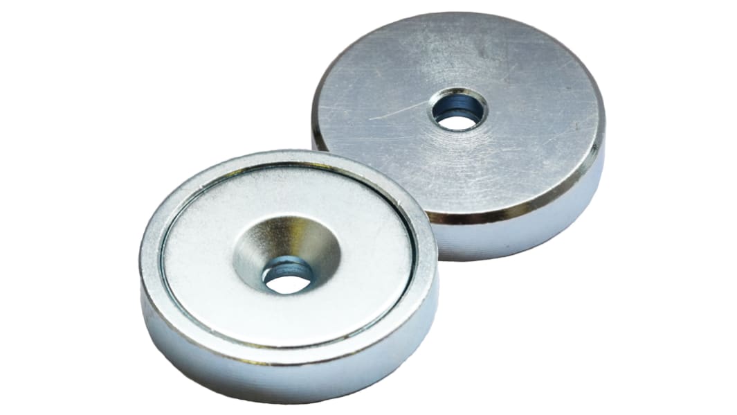 Magnete cilindrico Eclipse, Ø 20mm spesso 6mm, trazione 10.5kg, M4