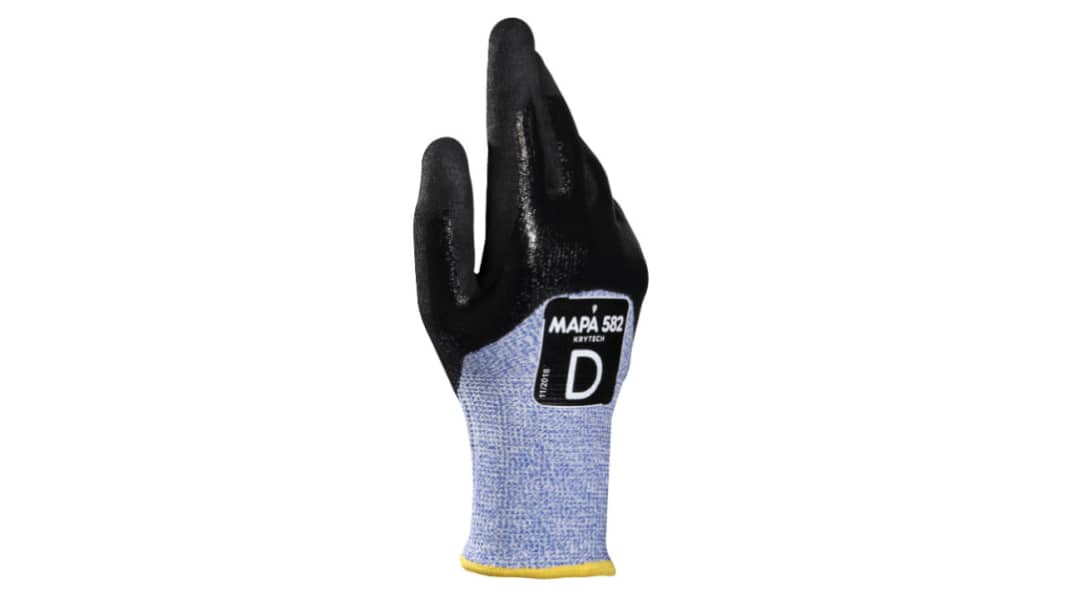 Mapa KRYTECH 582 Blue HPPE Cut Resistant Work Gloves, Size 10, Nitrile Coating