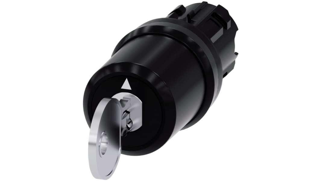 Siemens SIRIUS ACT 3SU10 3-position Key Switch Head, Latching, 22mm Cutout