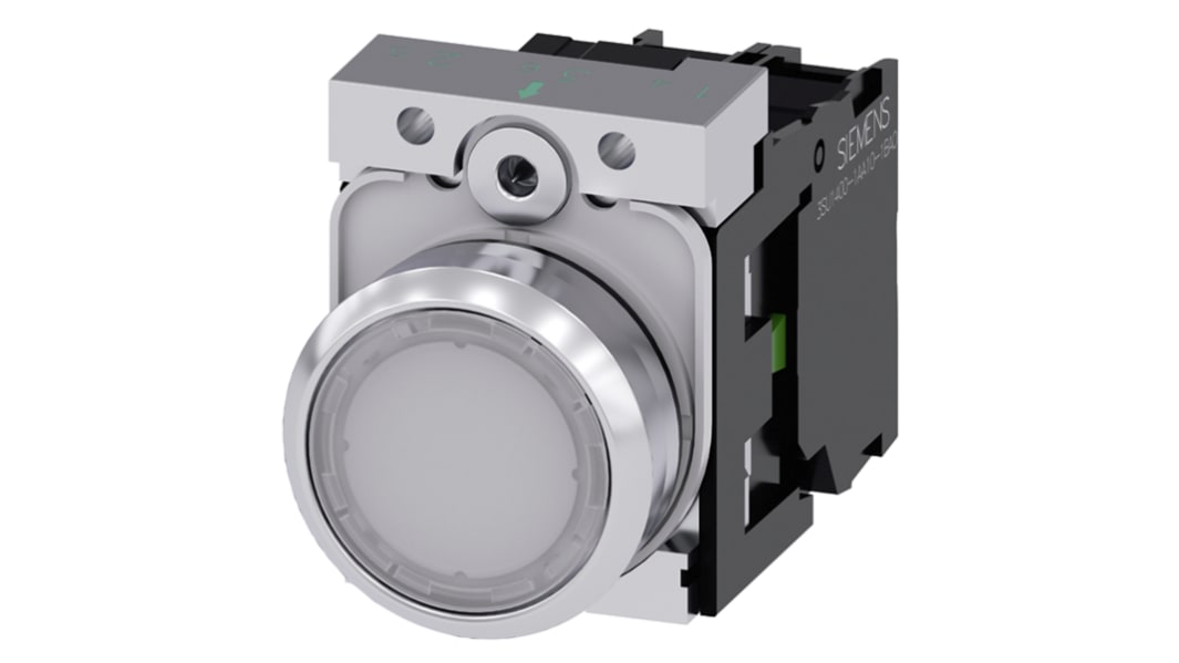 Unité complète de bouton-poussoir série SIRIUS ACT 3SU11 lumineux, LED Blanc, SPST, Montage panneau