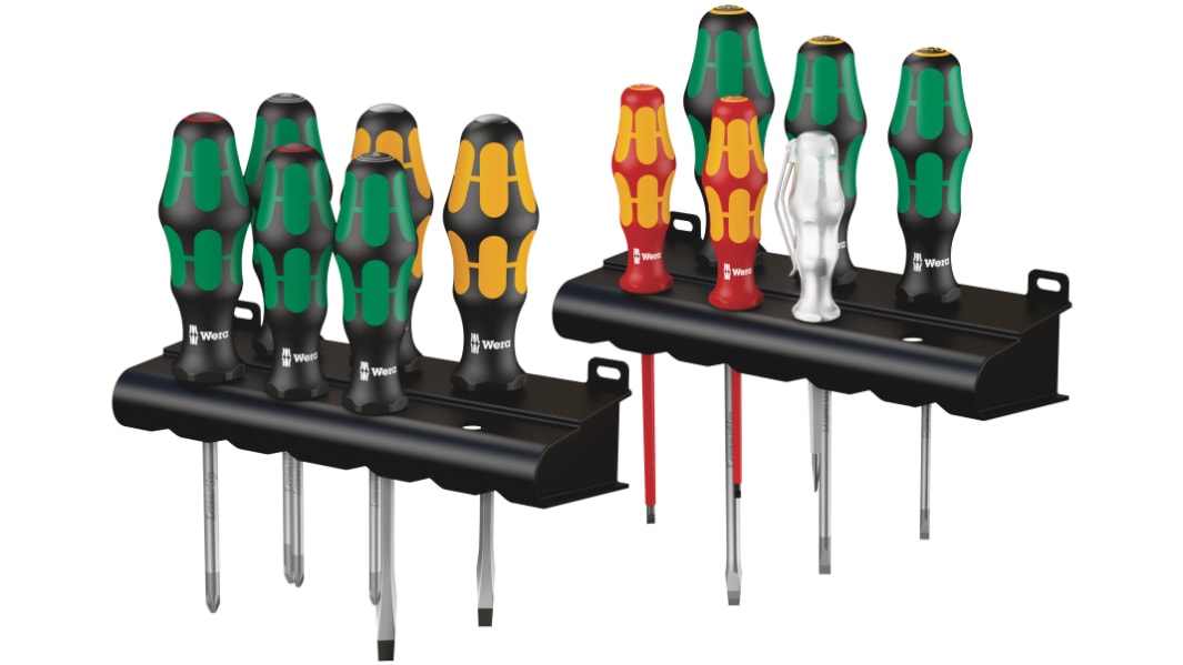 Jeu de tournevis isolés et standards Wera, Phillips, Pozidriv, fendu, 12 pièces