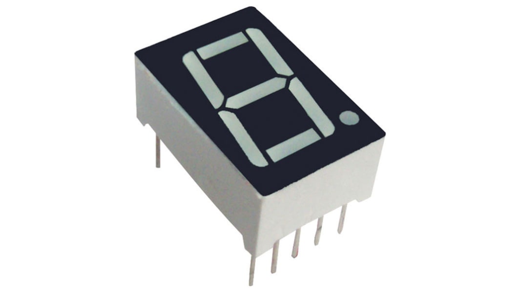 SA08-11SURKWA Kingbright 7-Segment LED Display, CA Red 61 mcd RH DP 20.3mm