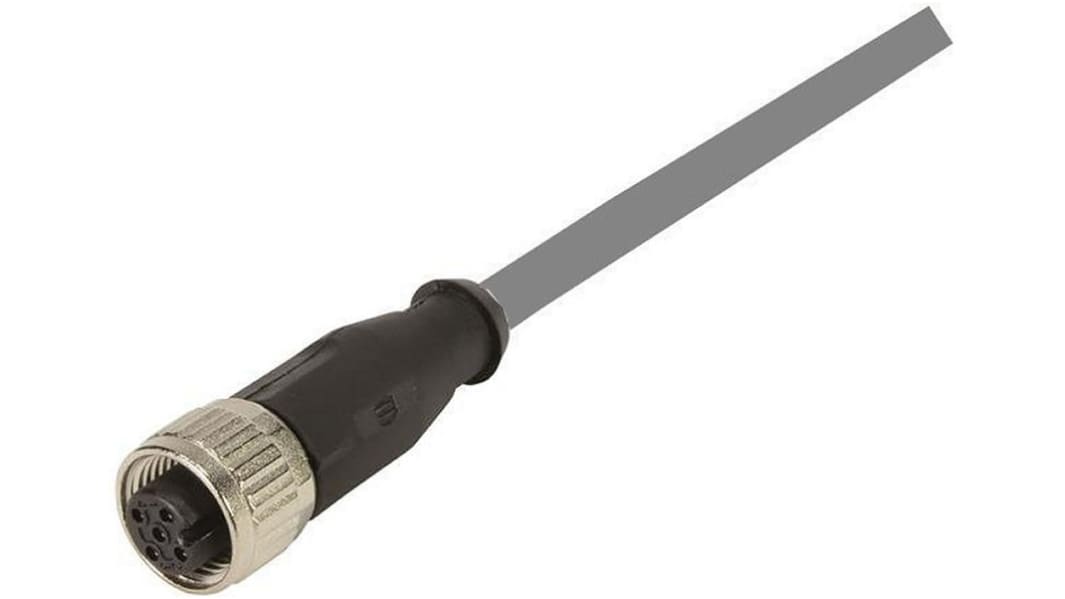 Cable de conexión HARTING, con. A M12 Hembra, 5 polos, con. B Sin terminación, cod.: A, long. 5m, IP67