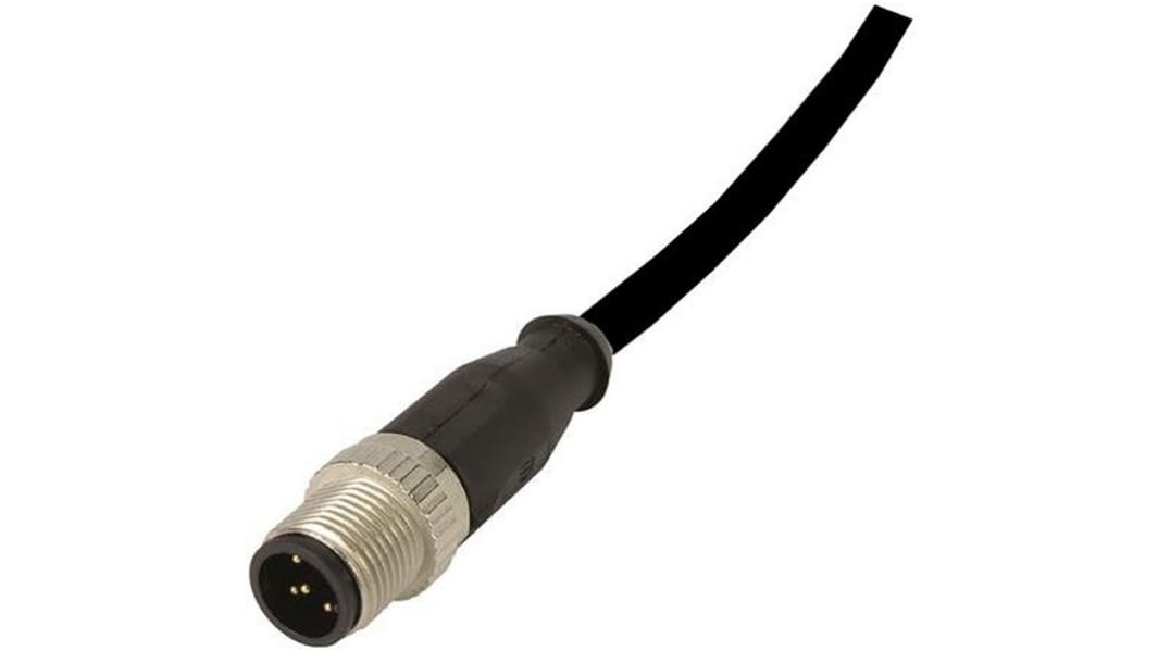 Cable de conexión HARTING, con. A M12 Hembra, 4 polos, con. B M12 Macho, 4 polos, cod.: A, long. 5m, IP67