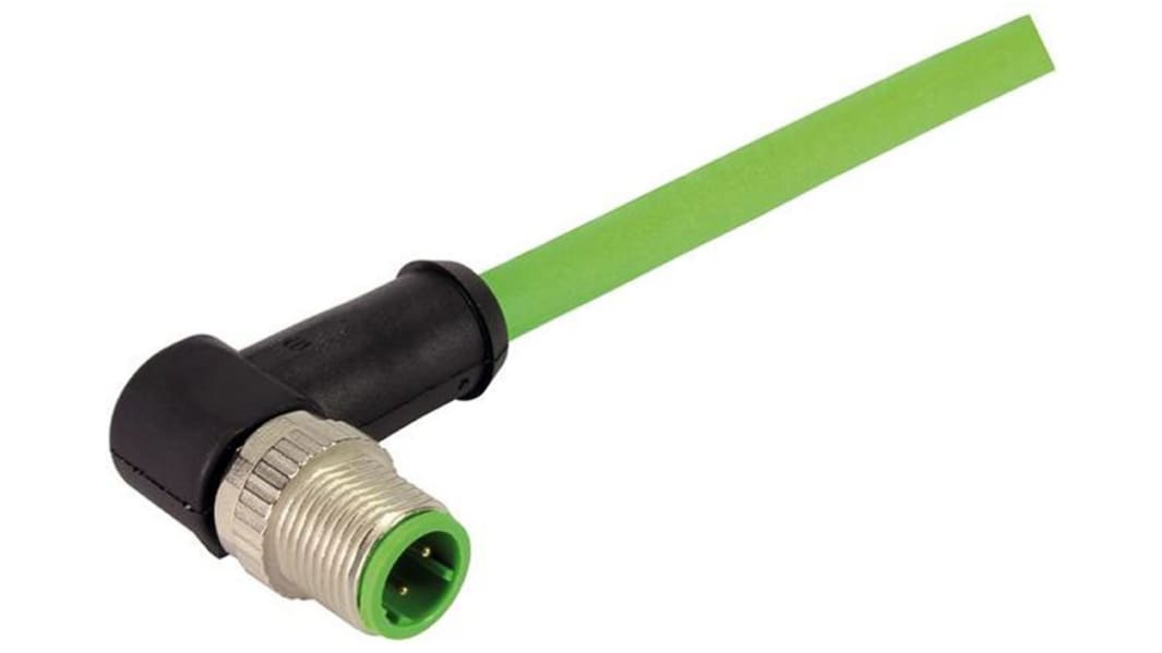 Cable de conexión HARTING, con. A M12 Macho, 4 polos, con. B Sin terminación, cod.: D, long. 5m, IP67