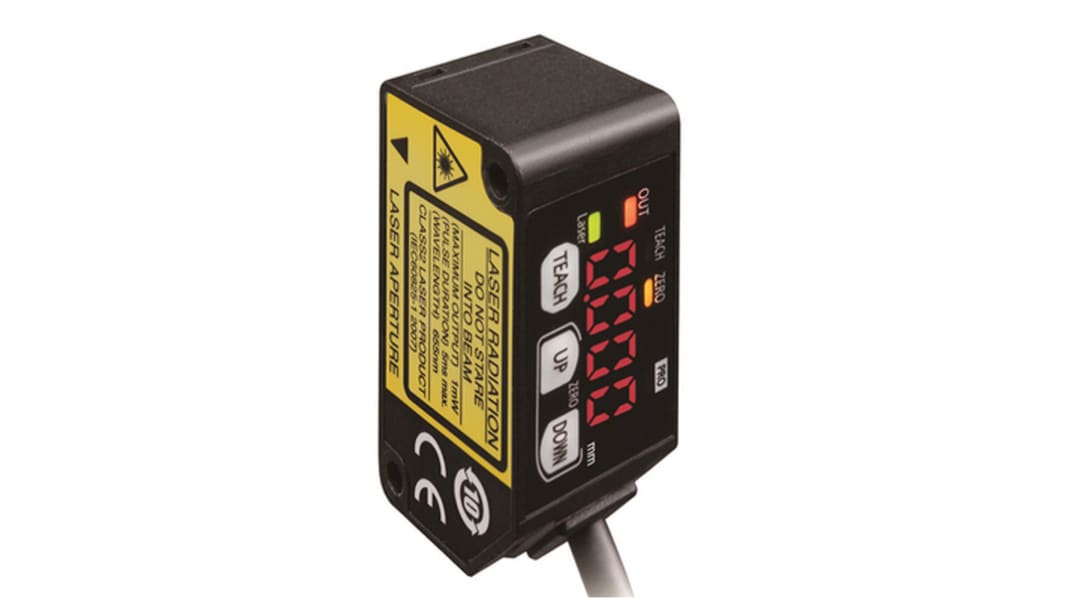 Panasonic HG-C Kubisch Ultraschallsensor, Hintergrundunterdrückung, Bereich 100 mm, NPN Ausgang, Anschlusskabel
