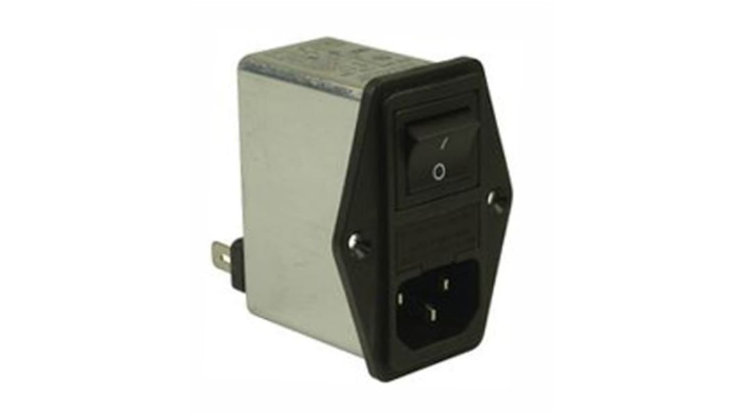 Filtro ingresso IEC Schaffner C14 250 V, 10A, Su flangia