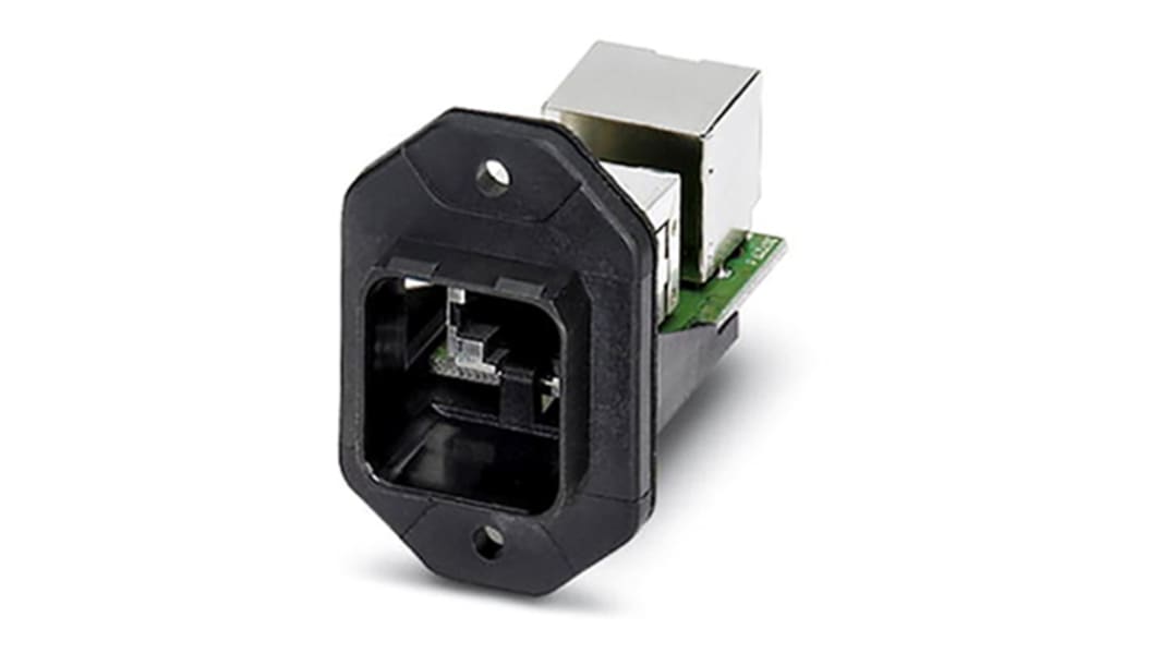 Phoenix Contact VS-PPC-F1-RJ45-POBK-1RF-BU/BU Series RJ45 Panel Mounting Frame, Cat5e, Shielded
