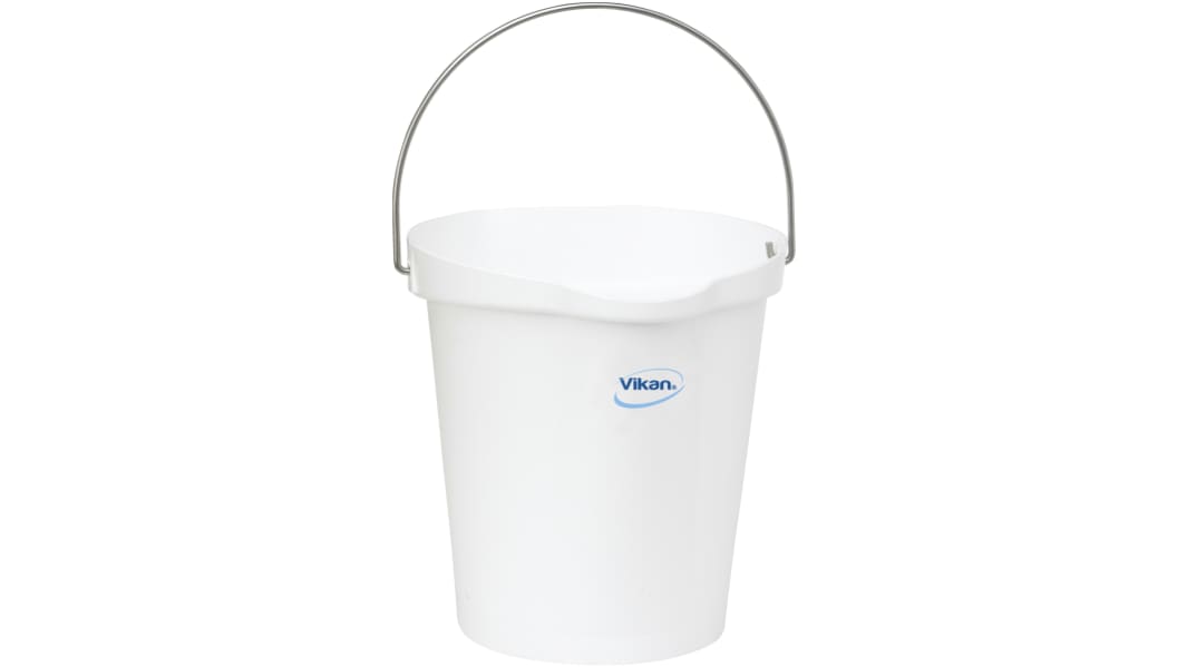 Seau en Plastique Blanc avec poignée, 12L