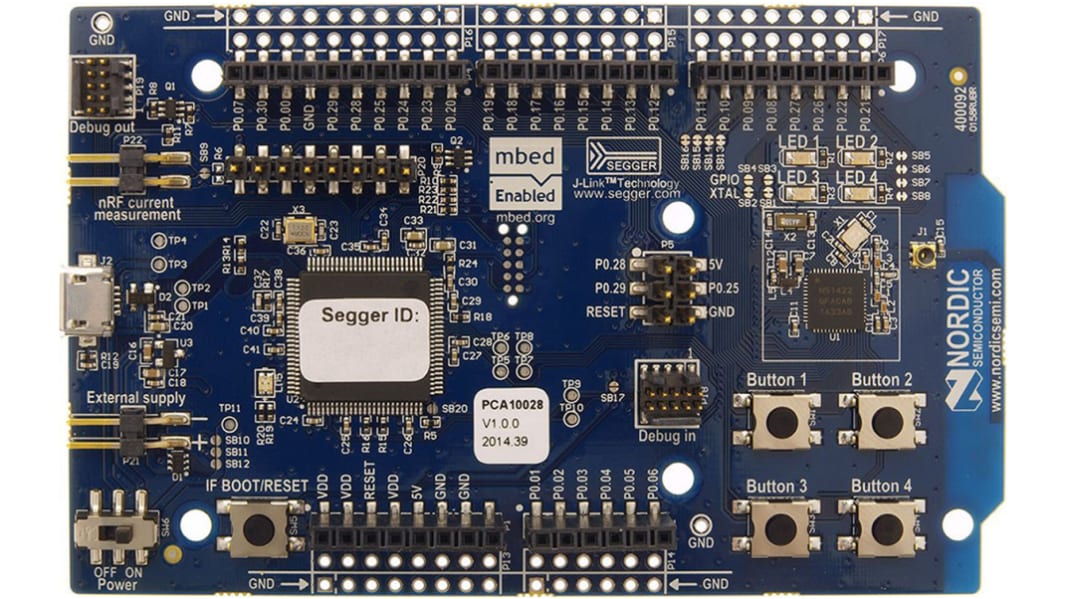 Nordic Entwicklungstool Kommunikation und Drahtlos, 2.4GHz für nRF51422, nRF51822, Bluetooth Smart (BLE)