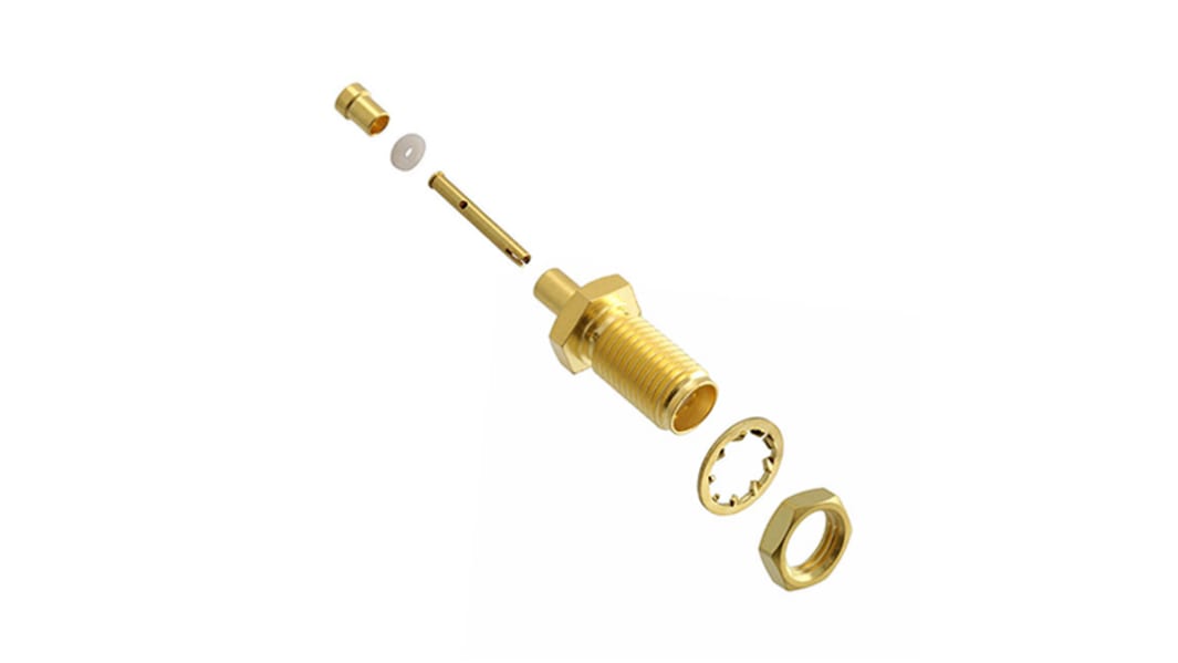 Cinch SMA Series, Jack Panel Mount SMA Connector, 50Ω, Crimp Termination, Straight Body