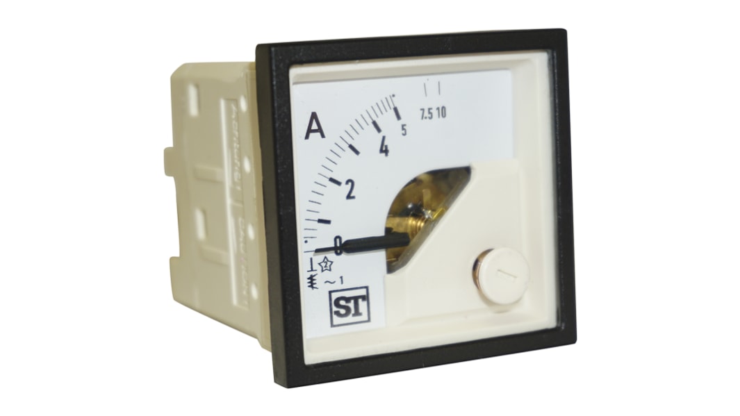 Amperometro analogico da pannello Sifam Tinsley, max 5A, c.a., foro L 48mm x H 48mm
