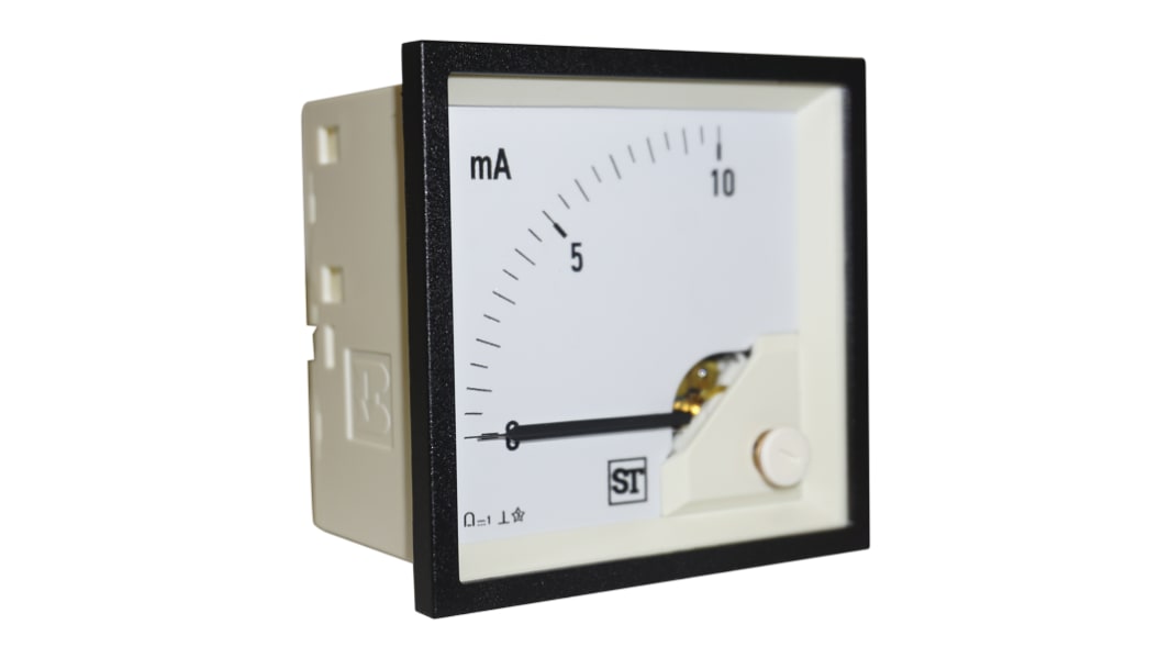Amperometro analogico da pannello Sifam Tinsley, max 20mA, c.c., foro L 68mm x H 68mm